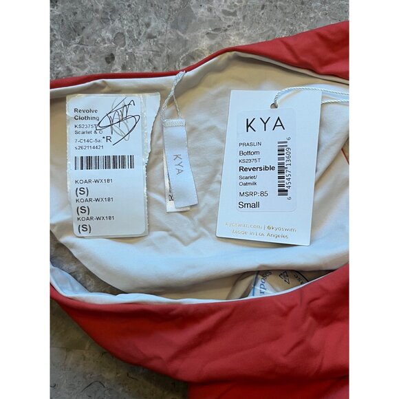 KYA Praslin Reversible Bikini Bottom in Scarlet Oatmilk Small New Womens Swim - Picture 9 of 10